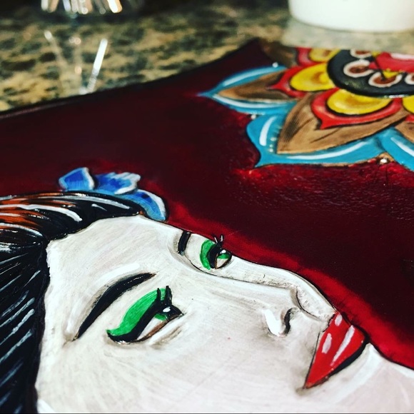 Custom handmade leather purse/ clutch - Picture 3 of 3